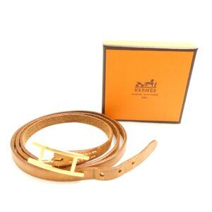 Hermes Bracelet Leather Gold 3 Row